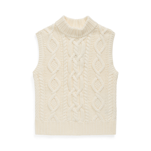 Pull débardeur col cheminée tricot Aran - Polo Ralph Lauren - Modalova