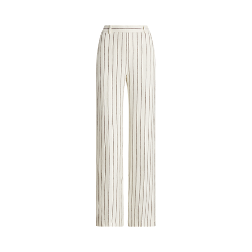 Pantalon droit rayé en jacquard de lin - Polo Ralph Lauren - Modalova