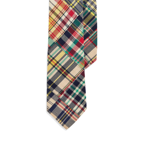 Cravate motif patchwork en coton madras - Polo Ralph Lauren - Modalova