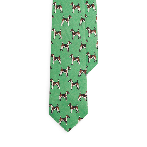 Cravate à motif terriers en lin - Polo Ralph Lauren - Modalova
