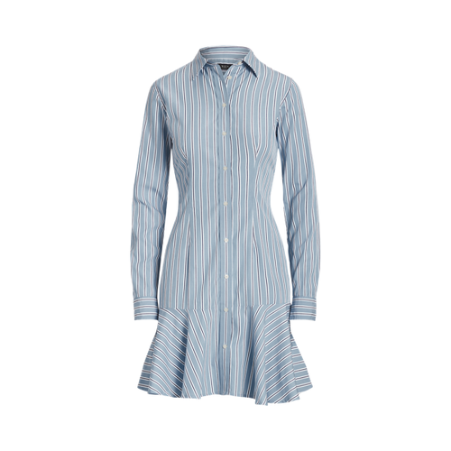 Robe-chemise en popeline de coton rayée - Lauren Ralph Lauren - Modalova
