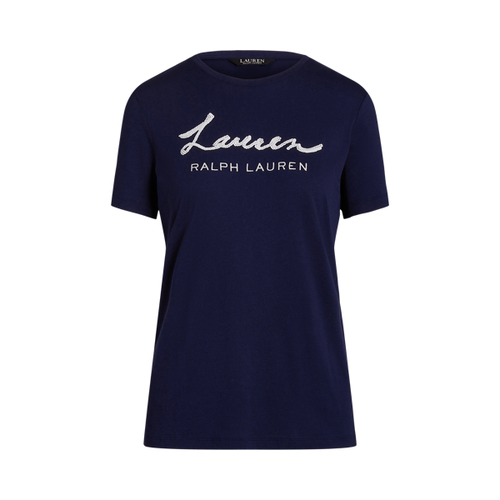 T-shirt en jersey logo à sequins - Lauren Ralph Lauren - Modalova