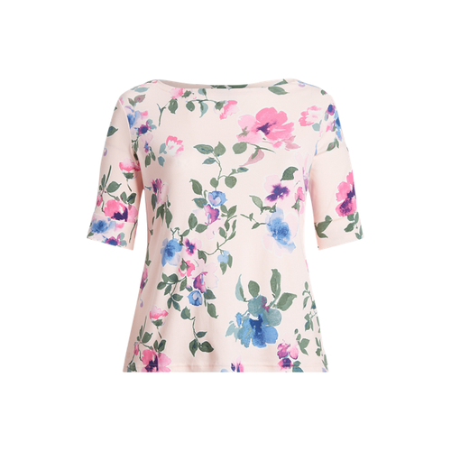 T-shirt à motif fleuri en coton stretch - Lauren Ralph Lauren - Modalova