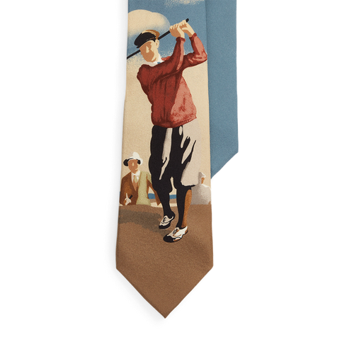 Cravate Polo Golf en crêpe de soie - Polo Ralph Lauren - Modalova