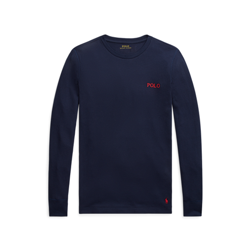 Chemise de nuit col rond tricot gaufré - Polo Ralph Lauren - Modalova
