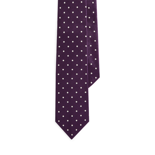 Cravate en satin de soie à pois - Purple Label - Modalova
