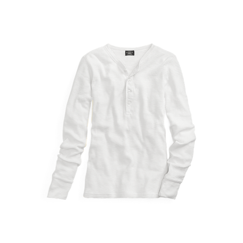 T-shirt Henley en coton gaufré - RRL - Modalova
