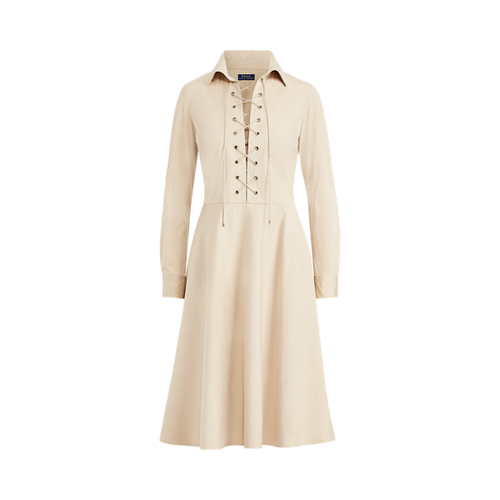 Robe en popeline de coton à lacet - Polo Ralph Lauren - Modalova