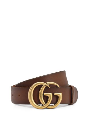 Ceinture En Cuir Gg 4 Cm - GUCCI - Modalova