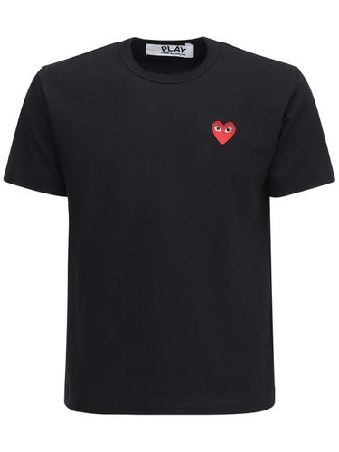 T-shirt En Jersey De Coton Avec Patch Cœur - COMME DES GARÇONS PLAY - Modalova