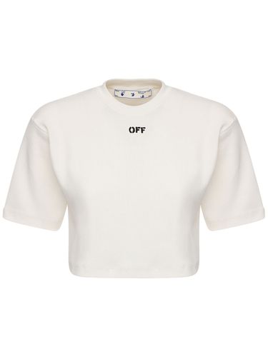 T-shirt En Jersey De Coton Mélangé Off - OFF-WHITE - Modalova