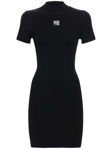 Robe Courte En Jersey Stretch À Logo - ALEXANDER WANG - Modalova