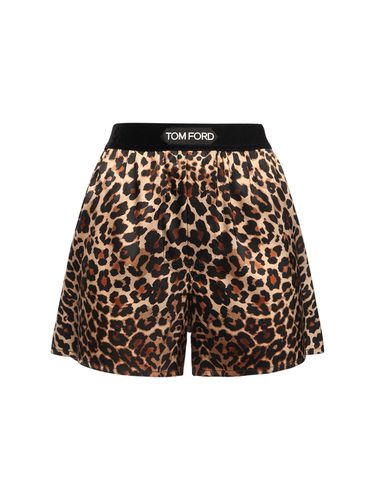 Short En Satin De Soie Imprimé Léopard - TOM FORD - Modalova