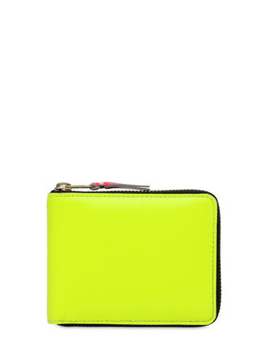 Portefeuille Zippé En Cuir Super Fluo - COMME DES GARÇONS WALLET - Modalova