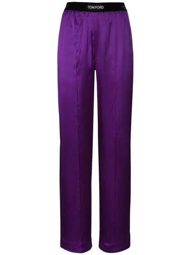 Pantalon De Pyjama En Satin De Soie À Logo - TOM FORD - Modalova