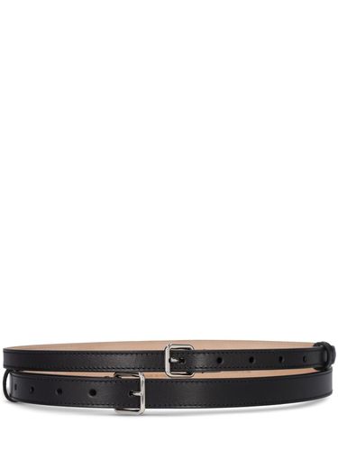 Ceinture Double En Cuir Fin 35 Mm - ALEXANDER MCQUEEN - Modalova