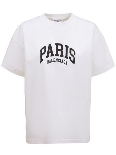 T-shirt En Coton Imprimé Maison - BALENCIAGA - Modalova