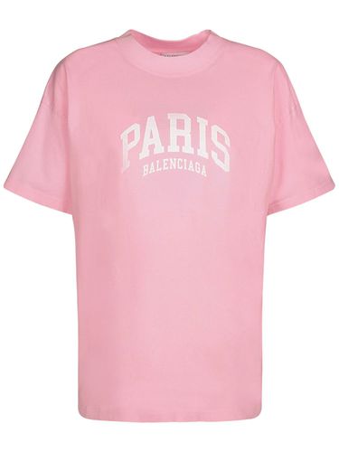 T-shirt En Coton Imprimé Maison - BALENCIAGA - Modalova