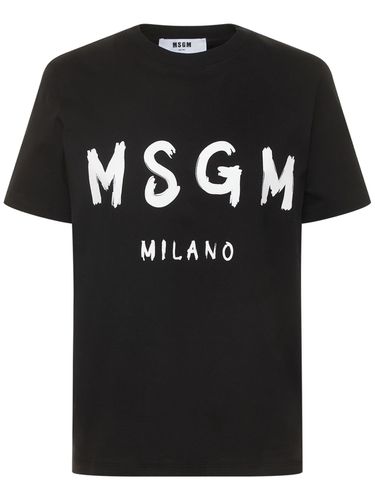 T-shirt À Imprimé Logo Brush Stroke - MSGM - Modalova