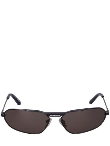 Lunettes De Soleil Ovales En Métal 0245s Tag 2.0 - BALENCIAGA - Modalova