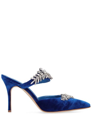 Mules En Velours Lurum 90 Mm - MANOLO BLAHNIK - Modalova