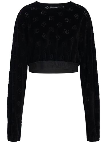 Sweat-shirt En Chenille Jacquard À Monogramme - DOLCE & GABBANA - Modalova