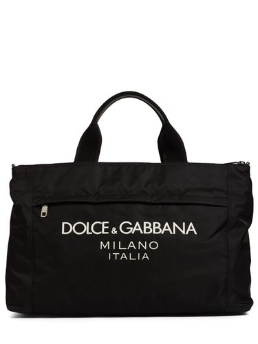 Sac De Sport En Nylon Et Cuir À Logo - DOLCE & GABBANA - Modalova