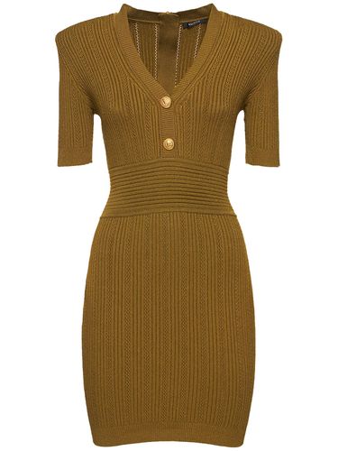 Robe Courte En Maille De Viscose Mélangée - BALMAIN - Modalova