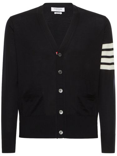 Cardigan En Maille De Laine Fine 4-bar - THOM BROWNE - Modalova