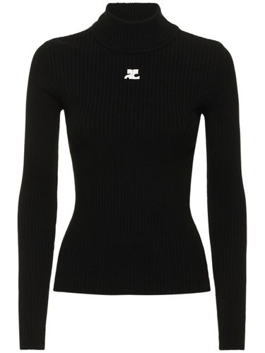 Pull-over En Maille De Viscose Mélangée À Logo - COURREGES - Modalova