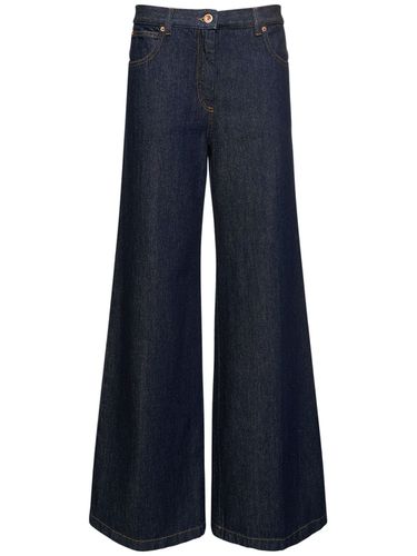 Pantalon Ample En Denim De Coton Taille Haute - ASPESI - Modalova