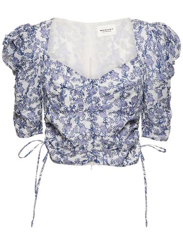 Crop Top En Coton À Manches Bouffantes Galaor - MARANT ETOILE - Modalova