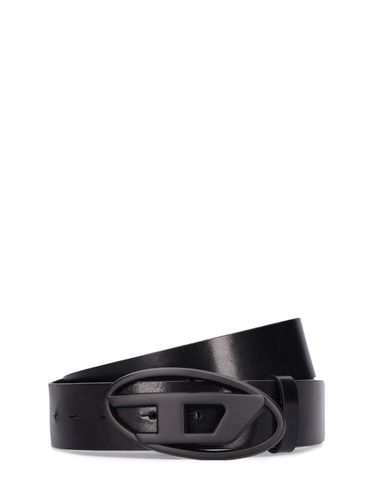 Ceinture En Cuir Oval-d 3,9 Cm - DIESEL - Modalova