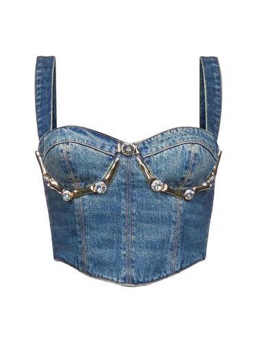 Bustier En Denim Embelli - AREA - Modalova