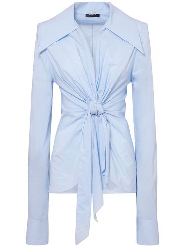 Chemise En Popeline Vichy Détail Nœud - BALMAIN - Modalova