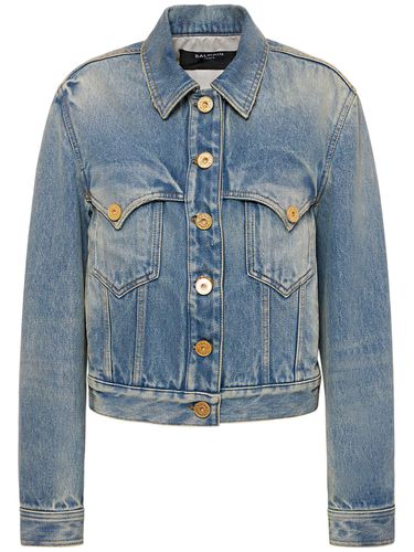 Veste En Denim - BALMAIN - Modalova