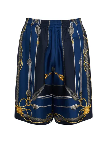 Short En Soie Imprimé Nautique - VERSACE - Modalova