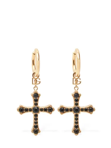 Pendants D'oreilles Croix Avec Cristaux Dg Dna - DOLCE & GABBANA - Modalova