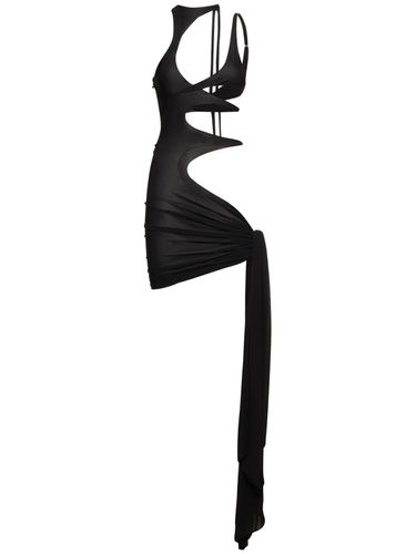 Robe Courte En Jersey Ajouré - MUGLER - Modalova