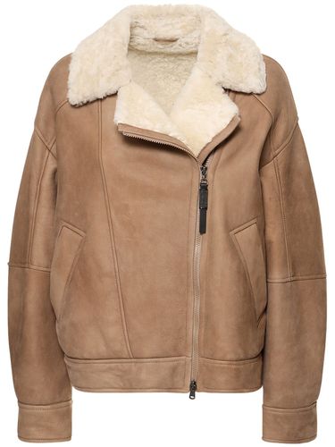 Veste Zippée En Cuir Shearling - BRUNELLO CUCINELLI - Modalova