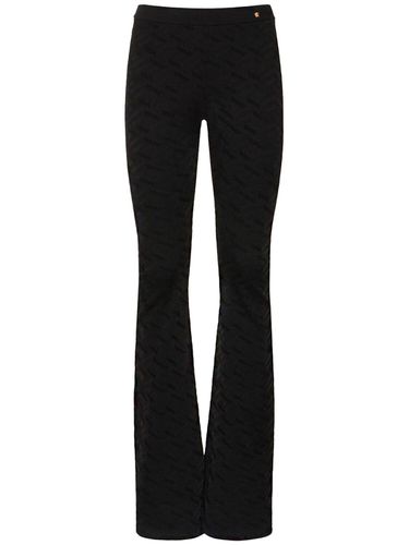 Pantalon Évasé En Maille De Viscose Jacquard - VERSACE - Modalova