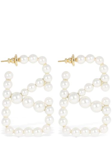 Boucles D’oreilles En Fausses Perles V Logo - VALENTINO GARAVANI - Modalova