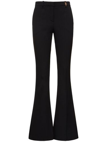 Pantalon Évasé En Crêpe De Laine Taille Mi-haute - VERSACE - Modalova