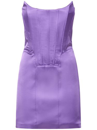 Robe Bustier Courte En Satin Stretch - GIUSEPPE DI MORABITO - Modalova