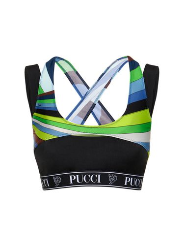 Crop Top En Lycra Imprimé Iride - PUCCI - Modalova