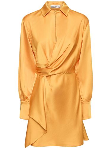 Robe Courte En Satin Drapé Talit - SIMKHAI - Modalova