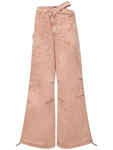 Pantalon Asymétrique En Denim De Coton Délavé - ANDREADAMO - Modalova