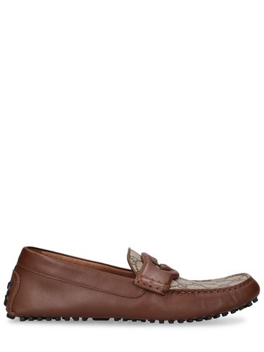 Mocassins En Coton Mélangé Et Cuir Gg - GUCCI - Modalova