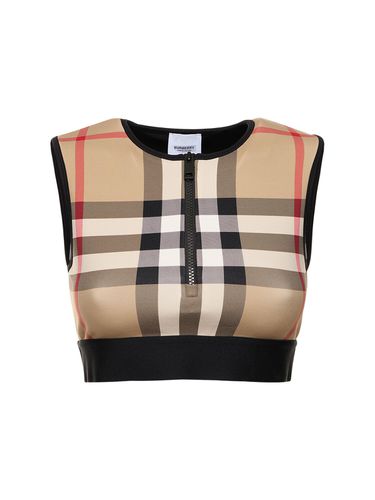 Crop Top Zippé À Carreaux Zadie - BURBERRY - Modalova