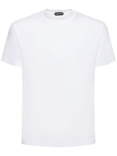 T-shirt En Coton Mélangé À Col Ras-du-cou - TOM FORD - Modalova